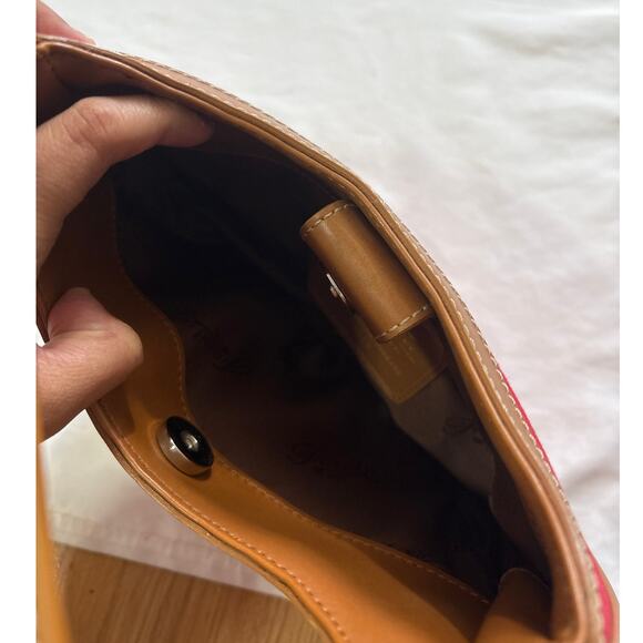 Fossil Vintage Red Mini Shoulder Bag Y2k Minimalist Evening Formal Party Small - Picture 3 of 9